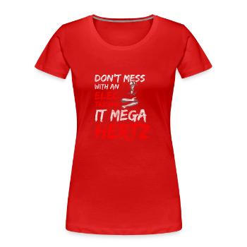 Électricien Homme Haute Tension - T-shirt bio Premium Femme - rouge - Devant - Mia (176cm)