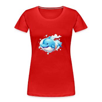 Wal - Frauen Premium Bio T-Shirt - Rot - Vorne - Mia (176cm)