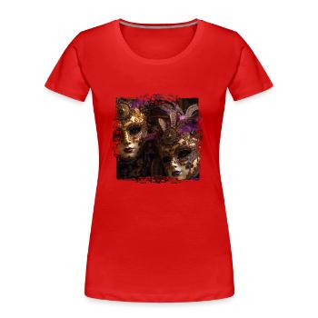 Les masques vénitiens montrent un grand savoir-faire - T-shirt bio Premium Femme - rouge - Devant - Mia (176cm)