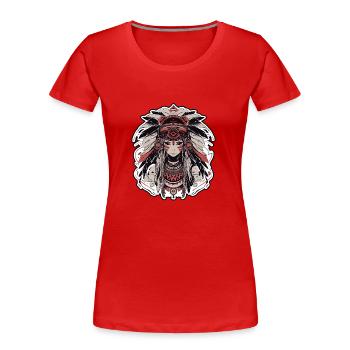 Echo der Vergangenheit: Indisches Mädchen - Frauen Premium Bio T-Shirt - Rot - Vorne - Mia (176cm)