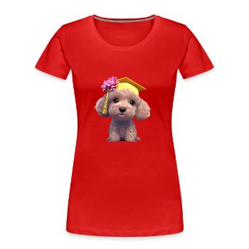 Bachelor Poodle Study Dogs Graduation - Women's Premium Organic T-Shirt - red - Front - Mia (176cm)