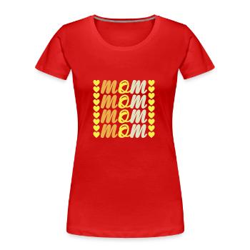 Mama Mama Mama - Muttertagsgeschenke - Frauen Premium Bio T-Shirt - Rot - Vorne - Mia (176cm)