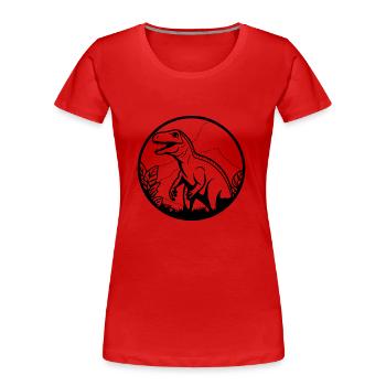 Dino Dinosaurier Dinosaurs Paläontologie - Frauen Premium Bio T-Shirt - Rot - Vorne - Mia (176cm)