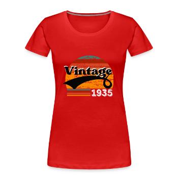 Vintage 1935 - T-shirt bio Premium Femme - rouge - Devant - Mia (176cm)