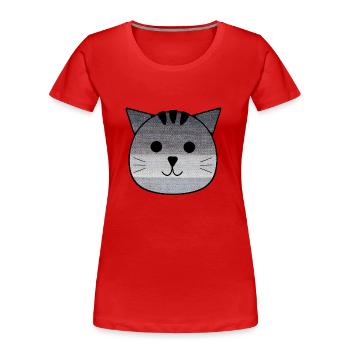 Le petit chat Otto - T-shirt bio Premium Femme - rouge - Devant - Mia (176cm)
