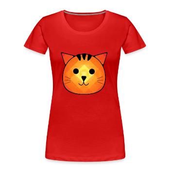 Le petit chat Otto - T-shirt bio Premium Femme - rouge - Devant - Mia (176cm)