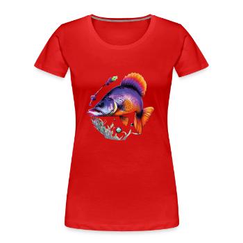Plongez dans le monde coloré des poissons tropicaux - T-shirt bio Premium Femme - rouge - Devant - Mia (176cm)