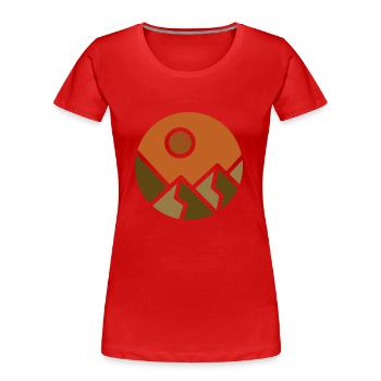 Mountains - Women's Premium Organic T-Shirt - red - Front - Mia (176cm)