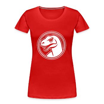Dino Dinosaurier Dinosaurs Paläontologie - Frauen Premium Bio T-Shirt - Rot - Vorne - Mia (176cm)