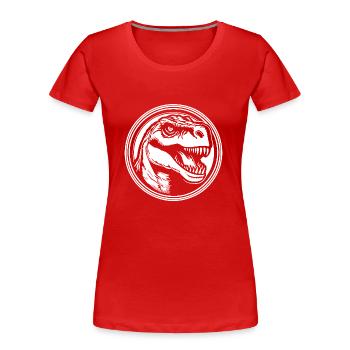 Dino Dinosaurier Dinosaurs Paläontologie - Frauen Premium Bio T-Shirt - Rot - Vorne - Mia (176cm)