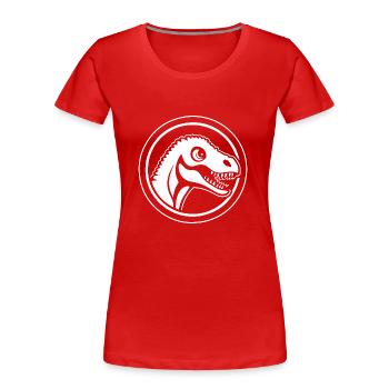Dino Dinosaurier Dinosaurs Paläontologie - Frauen Premium Bio T-Shirt - Rot - Vorne - Mia (176cm)