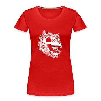 Dino Dinosaurier Dinosaurs Paläontologie - Frauen Premium Bio T-Shirt - Rot - Vorne - Mia (176cm)