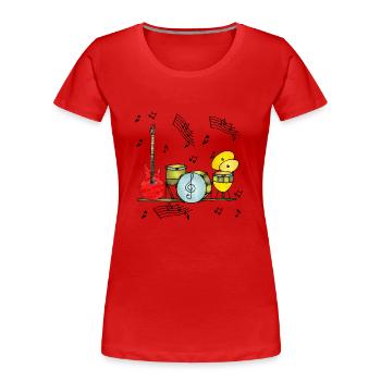 Musikinstrumente - Frauen Premium Bio T-Shirt - Rot - Vorne - Mia (176cm)