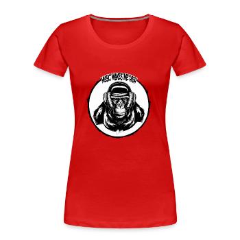 Music makes me high Monkey - Women's Premium Organic T-Shirt - red - Front - Mia (176cm)