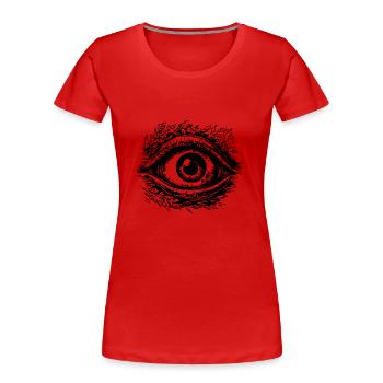 Ophtalmologiste Eye Eyes - T-shirt bio Premium Femme - rouge - Devant - Mia (176cm)