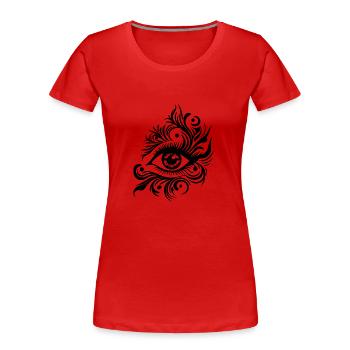 Ophtalmologiste Eye Eyes - T-shirt bio Premium Femme - rouge - Devant - Mia (176cm)