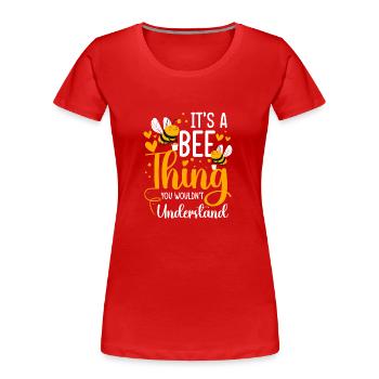 Honey Flower Insects Species Protection - Women's Premium Organic T-Shirt - red - Front - Mia (176cm)