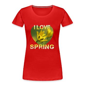 I love spring - Women's Premium Organic T-Shirt - red - Front - Mia (176cm)