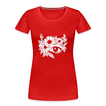 Ophtalmologiste Eye Eyes - T-shirt bio Premium Femme - rouge - Devant - Mia (176cm)