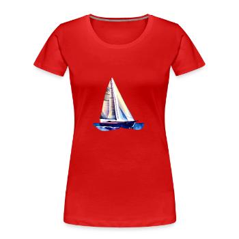 Segelschiff Segeln Segelsport Segler Segelboot - Frauen Premium Bio T-Shirt - Rot - Vorne - Mia (176cm)