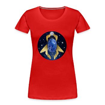 blauer Edelstein Skarabäus als Glücksbringer - Frauen Premium Bio T-Shirt - Rot - Vorne - Mia (176cm)