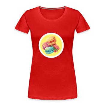 Ein Haufen Makronen - Frauen Premium Bio T-Shirt - Rot - Vorne - Mia (176cm)