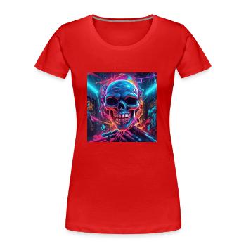Elektro Skull Graffiti - Frauen Premium Bio T-Shirt - Rot - Vorne - Mia (176cm)