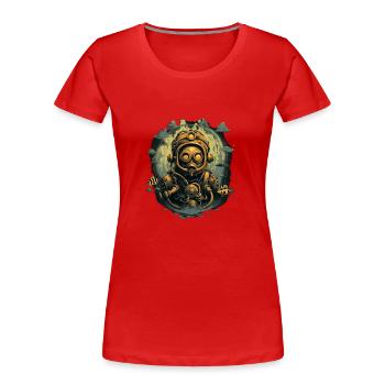 Diver - Women's Premium Organic T-Shirt - red - Front - Mia (176cm)