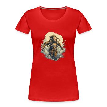 Diver - Women's Premium Organic T-Shirt - red - Front - Mia (176cm)