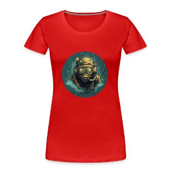 Diver - Women's Premium Organic T-Shirt - red - Front - Mia (176cm)