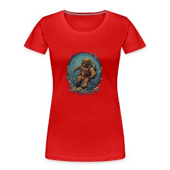 Diver - Women's Premium Organic T-Shirt - red - Front - Mia (176cm)