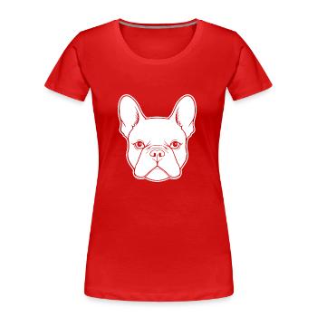 Französische Bulldogge Frenchie Boston Terrier - Frauen Premium Bio T-Shirt - Rot - Vorne - Mia (176cm)