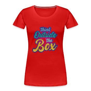 Think outside the Box - Women's Premium Organic T-Shirt - red - Front - Mia (176cm)
