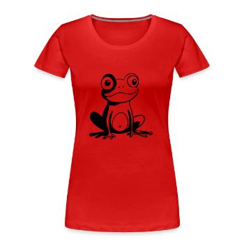 Frosch Amphibie Kröte - Frauen Premium Bio T-Shirt - Rot - Vorne - Mia (176cm)
