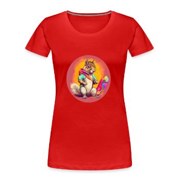 Pride LGBT Eichhörnchen - Frauen Premium Bio T-Shirt - Rot - Vorne - Mia (176cm)