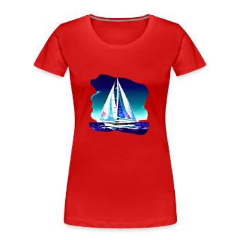 Segelschiff Segeln Segelsport Segler Segelboot - Frauen Premium Bio T-Shirt - Rot - Vorne - Mia (176cm)