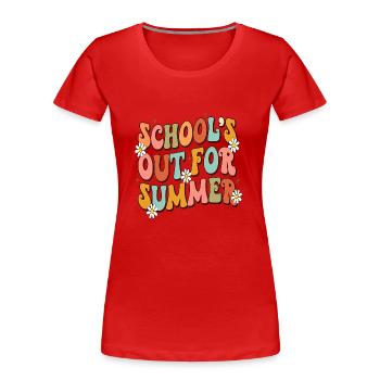 Abschlussfeier 2024 Abiturfeier - Frauen Premium Bio T-Shirt - Rot - Vorne - Mia (176cm)