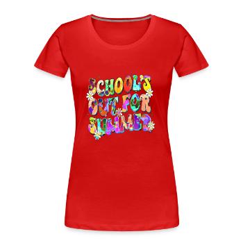 Abschlussfeier 2024 Abiturfeier - Frauen Premium Bio T-Shirt - Rot - Vorne - Mia (176cm)