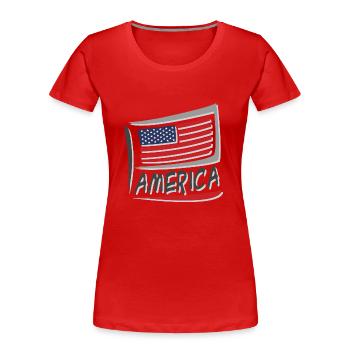 Drapeau de l’Amérique - T-shirt bio Premium Femme - rouge - Devant - Mia (176cm)