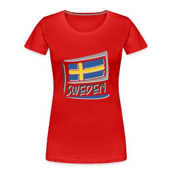 Drapeau de la Suède - T-shirt bio Premium Femme - rouge - Devant - Mia (176cm)