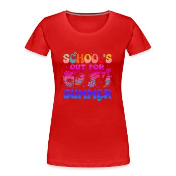 Abschlussfeier 2024 Abiturfeier - Frauen Premium Bio T-Shirt - Rot - Vorne - Mia (176cm)