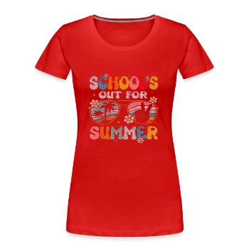 Abschlussfeier 2024 Abiturfeier - Frauen Premium Bio T-Shirt - Rot - Vorne - Mia (176cm)