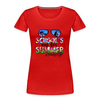 Abschlussfeier 2024 Abiturfeier - Frauen Premium Bio T-Shirt - Rot - Vorne - Mia (176cm)