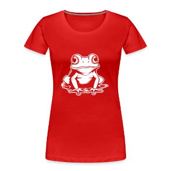 Frosch Amphibie Kröte - Frauen Premium Bio T-Shirt - Rot - Vorne - Mia (176cm)