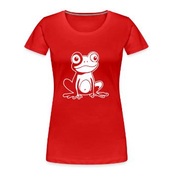 Frosch Amphibie Kröte - Frauen Premium Bio T-Shirt - Rot - Vorne - Mia (176cm)