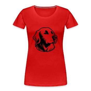 Golden Retriever - Frauen Premium Bio T-Shirt - Rot - Vorne - Mia (176cm)