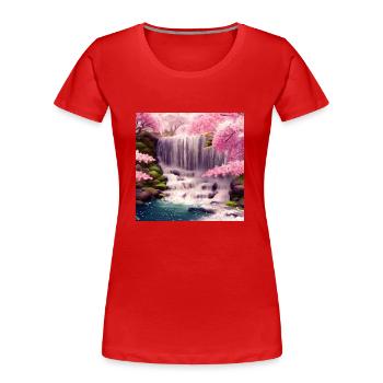 a super blick - Frauen Premium Bio T-Shirt - Rot - Vorne - Mia (176cm)