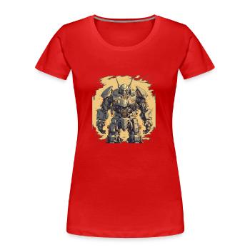 Mecha - Frauen Premium Bio T-Shirt - Rot - Vorne - Mia (176cm)
