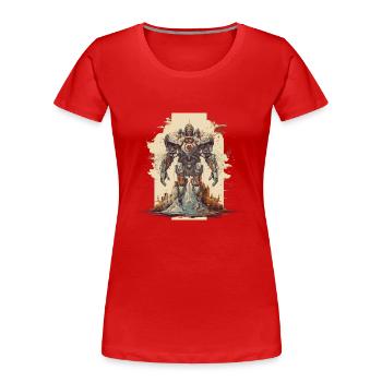 Mecha - Frauen Premium Bio T-Shirt - Rot - Vorne - Mia (176cm)