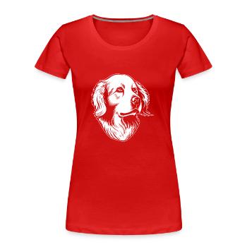 Golden Retriever - Frauen Premium Bio T-Shirt - Rot - Vorne - Mia (176cm)